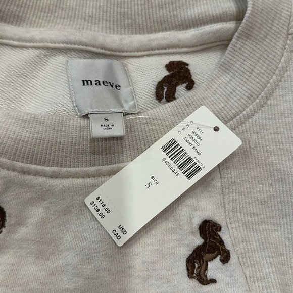 Maeve Puff Short-Sleeve Sweatshirt NWT Size Small - Picture 6 of 8